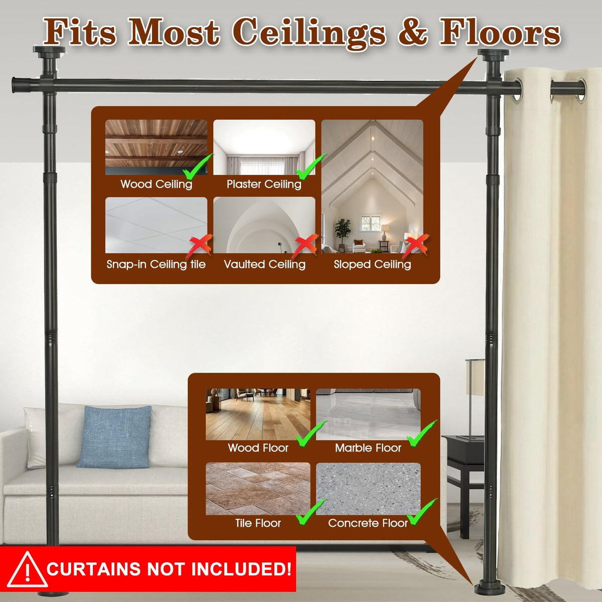 Wide coverage from 28 to 140 inches for Fazlino divider