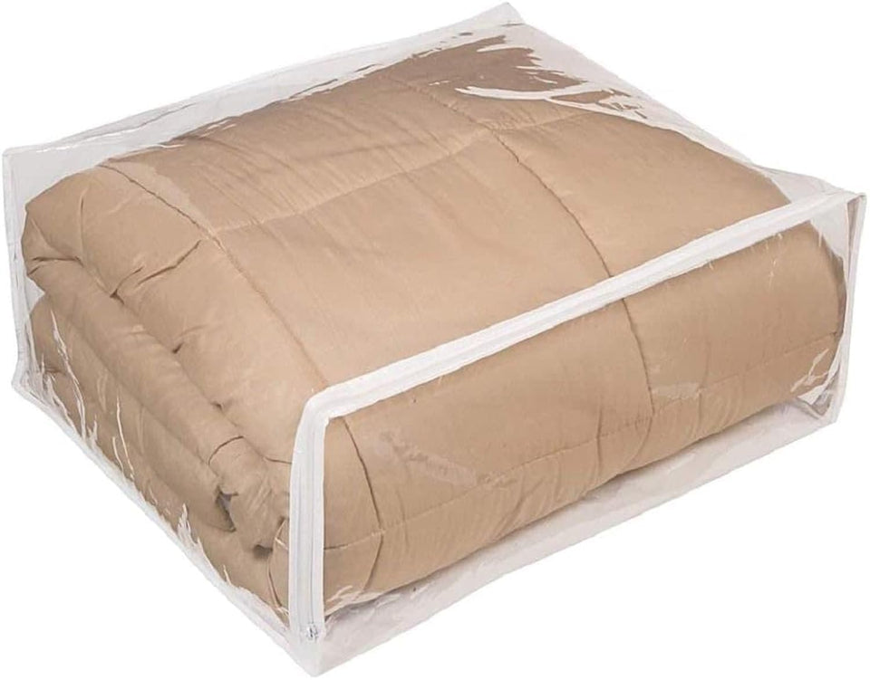 FBA clear vinyl zip bags opened for easy access and 24x20x11 inch capacity