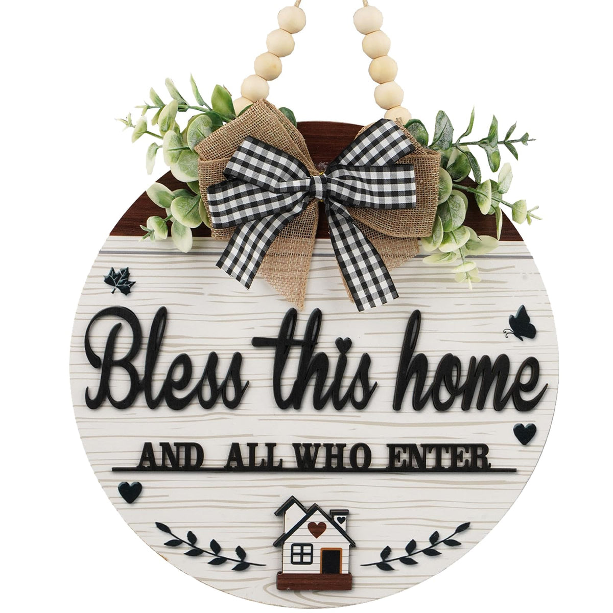 FBOUPYU 3D Bless This Home front door sign boosts welcoming curb appeal.