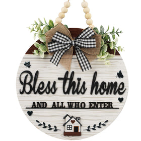 FBOUPYU 3D Bless This Home front door sign boosts welcoming curb appeal.