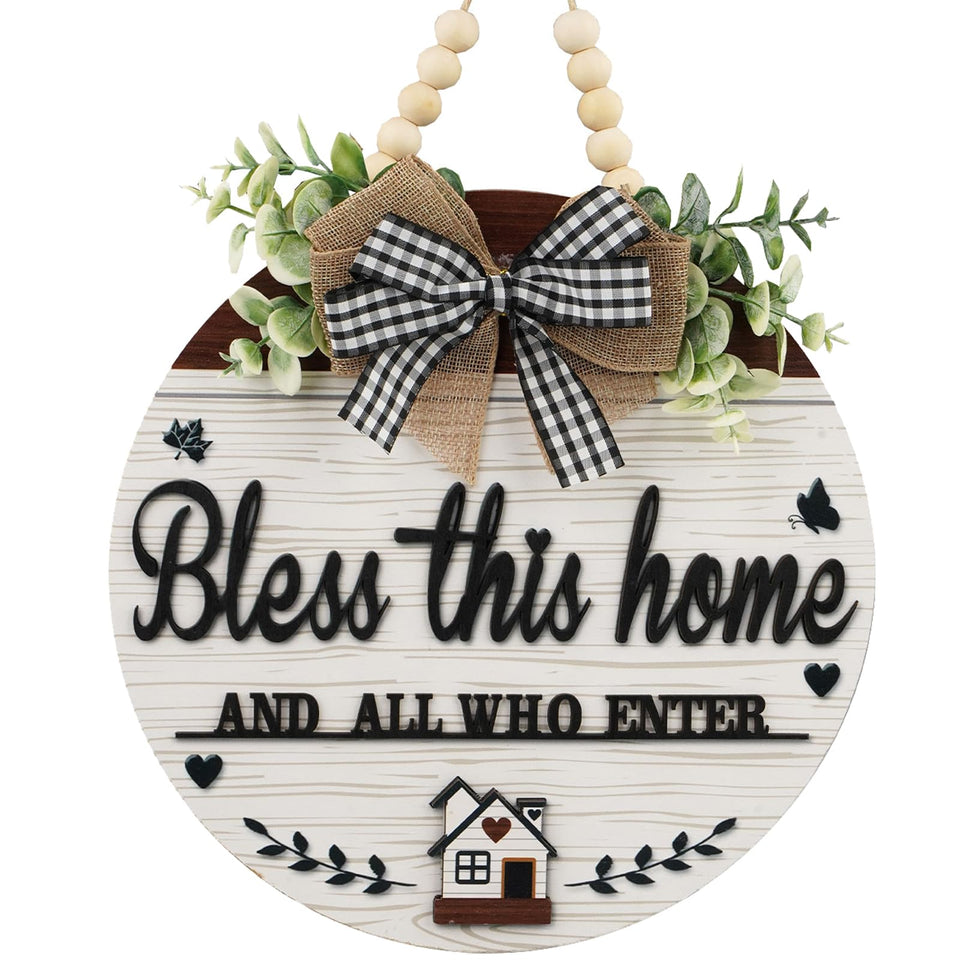 FBOUPYU 3D Bless This Home front door sign boosts welcoming curb appeal.