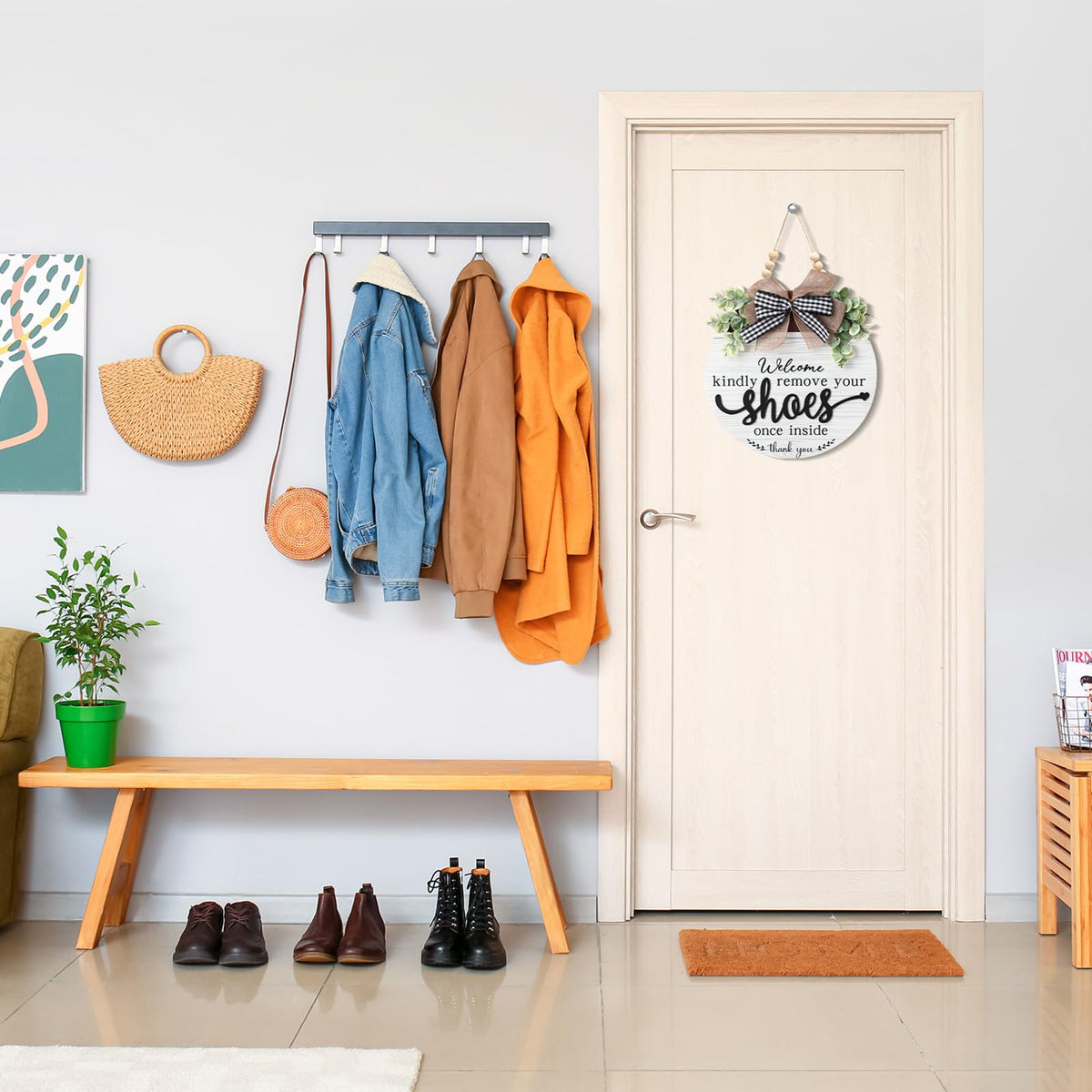FBOUPYU wooden door decor for outdoor hanging creates inviting entry