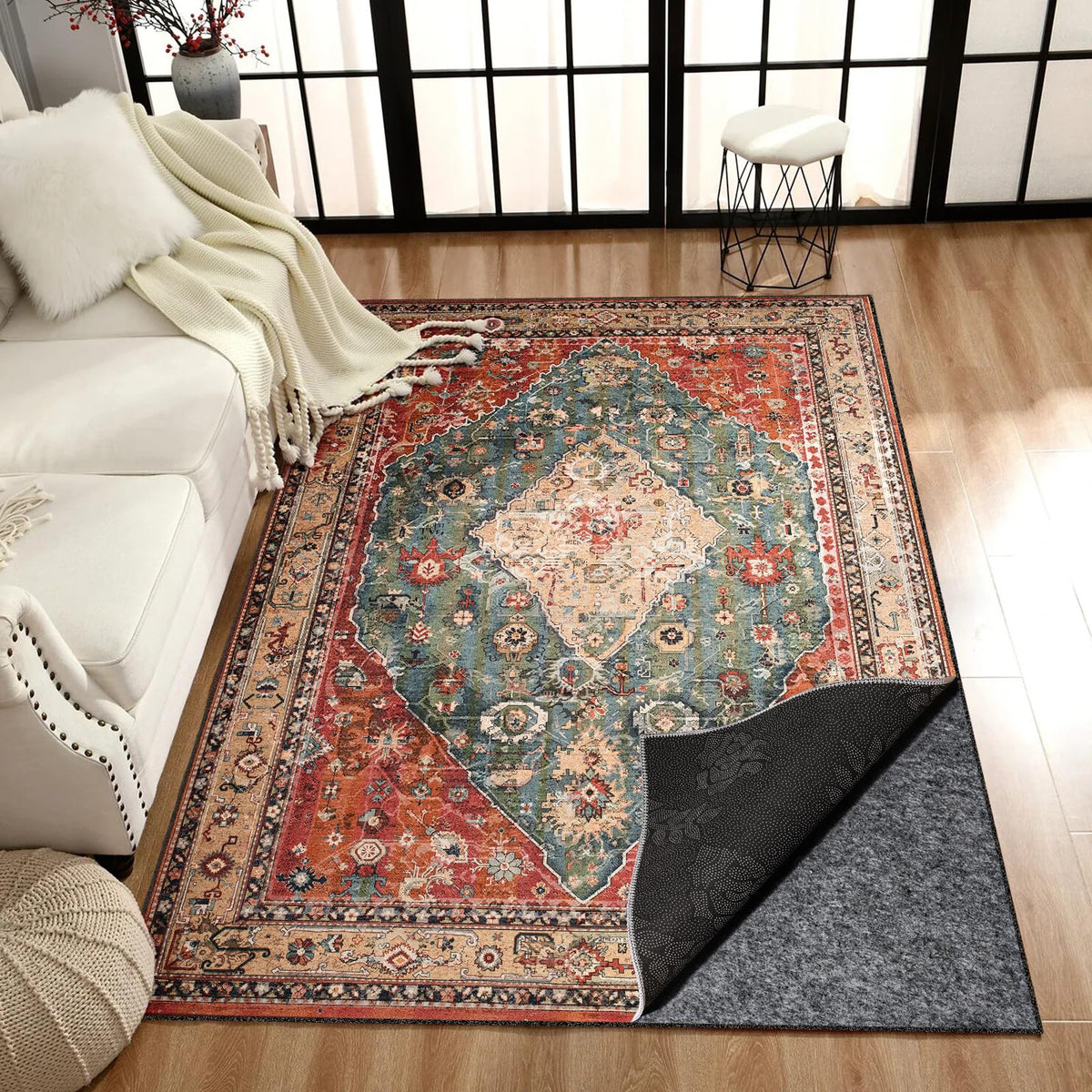 Fchuswty easy-install pad simplifies setup under any rug.