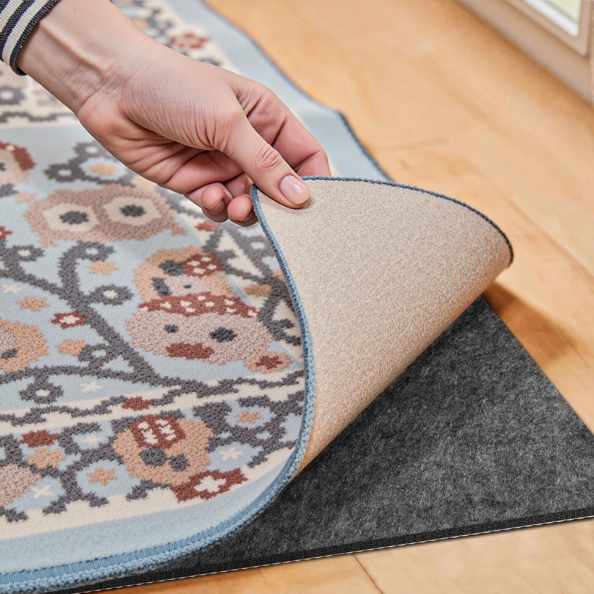 Fchuswty waterproof rug pad 2x6 ft on floor delivers stable non-slip support.