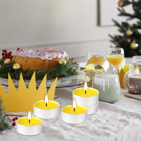 FCLAYVTS lemon-scented tealights enhancing romantic dinner mood