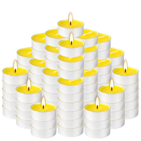FCLAYVTS yellow tealights on table as decorative lighting