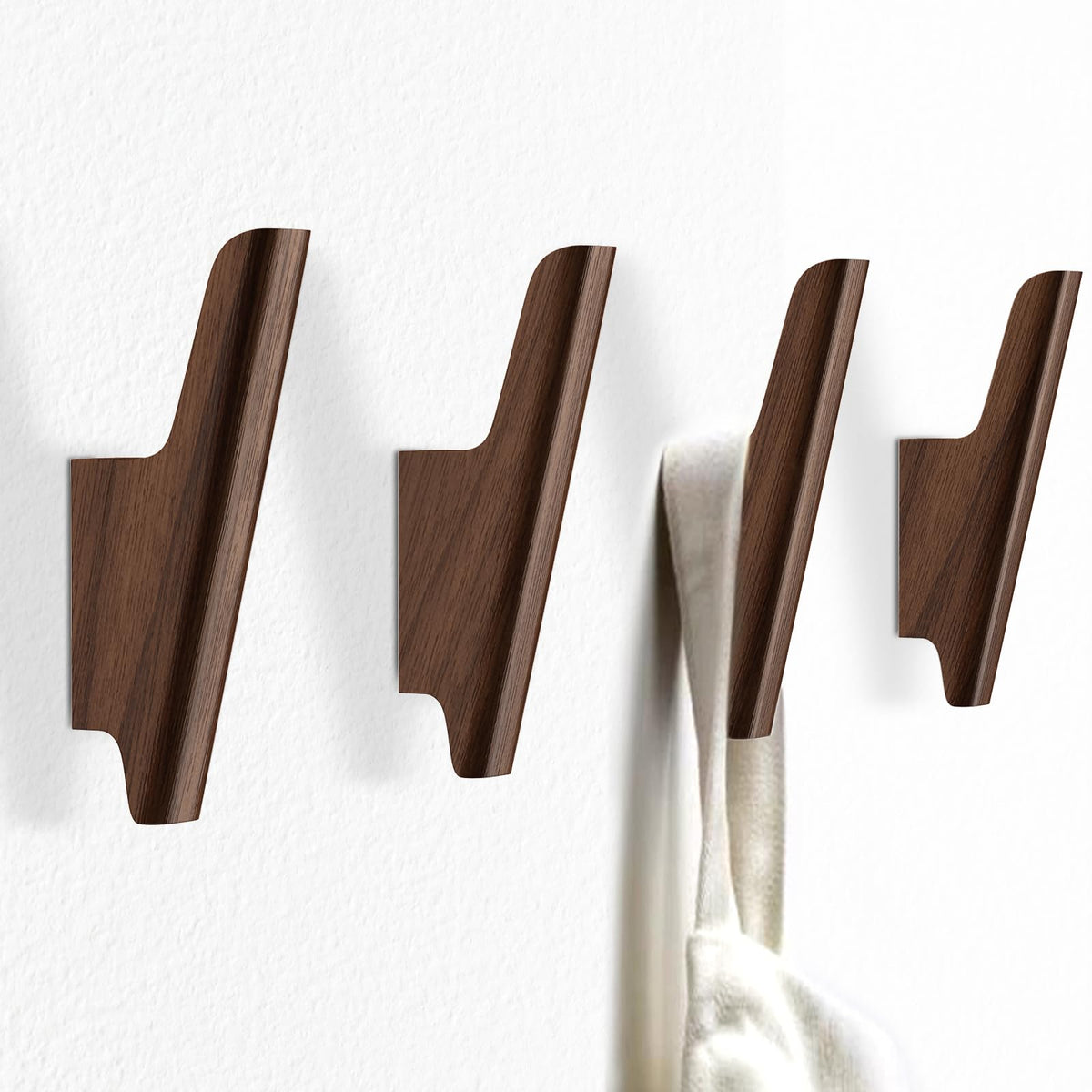 FCOWK walnut coat hook on wall for sturdy coat and bag organization