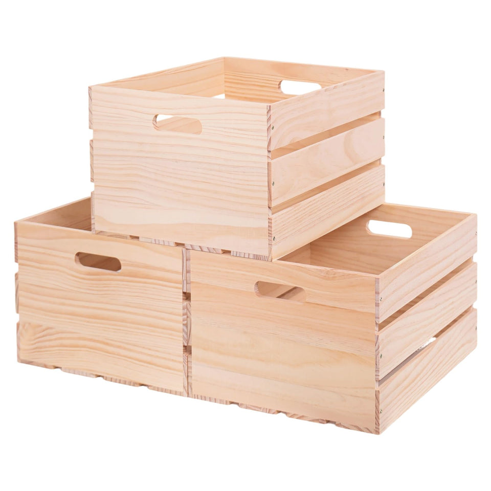 FDHUIJIA large pine wood crate exterior shows natural finish for versatile storage