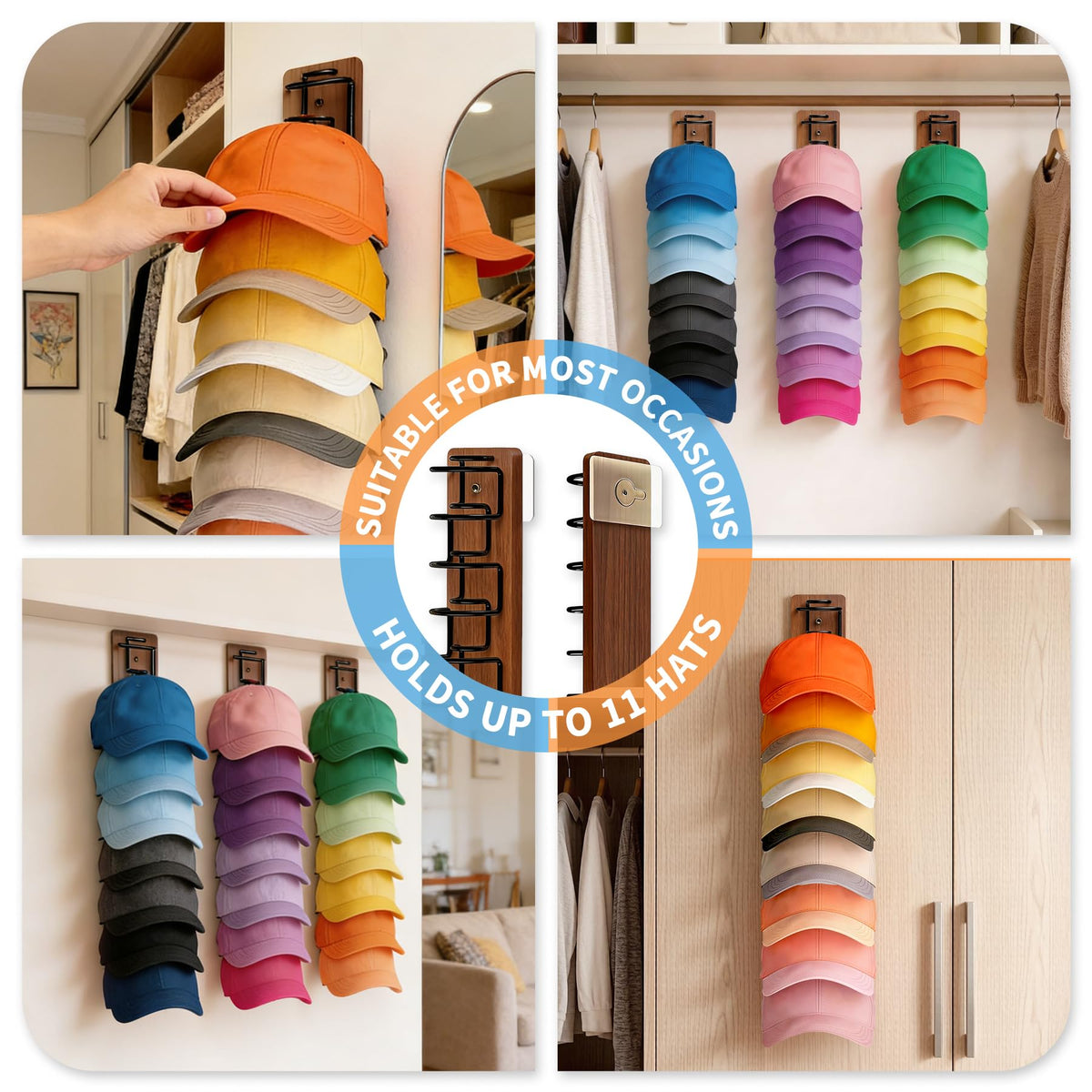 FDIDC stylish minimalist design complements any room while organizing hats.