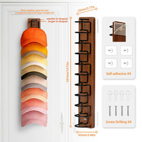 FDIDC hat rack holding 22 caps, keeping hats neatly accessible.