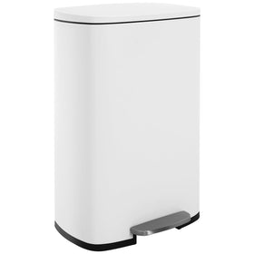 FDW 13-gallon trash can with lid, front view, fingerprint-proof steel for a clean kitchen.