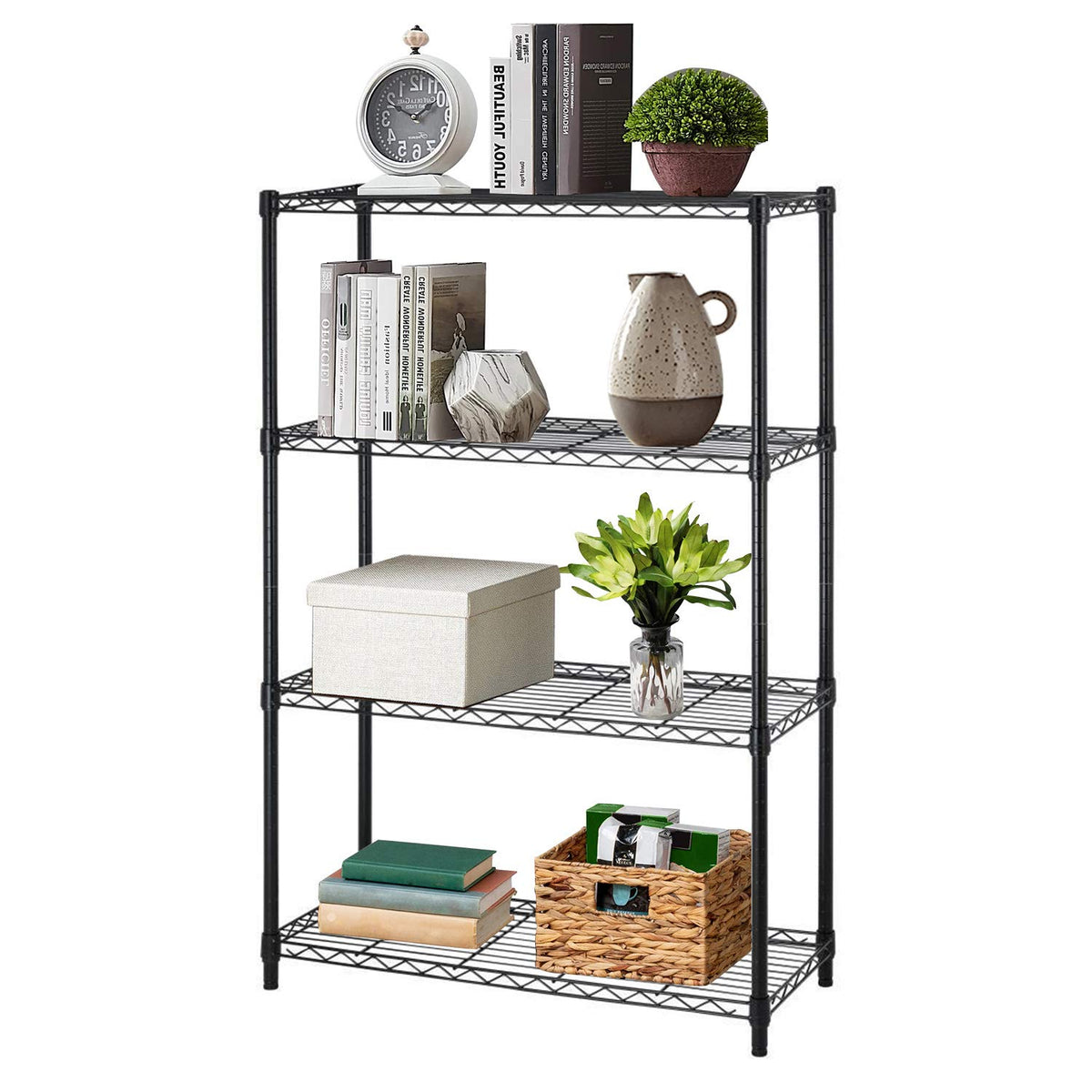 FDW 36in wire shelving unit assembly shows durable steel construction for heavy items.