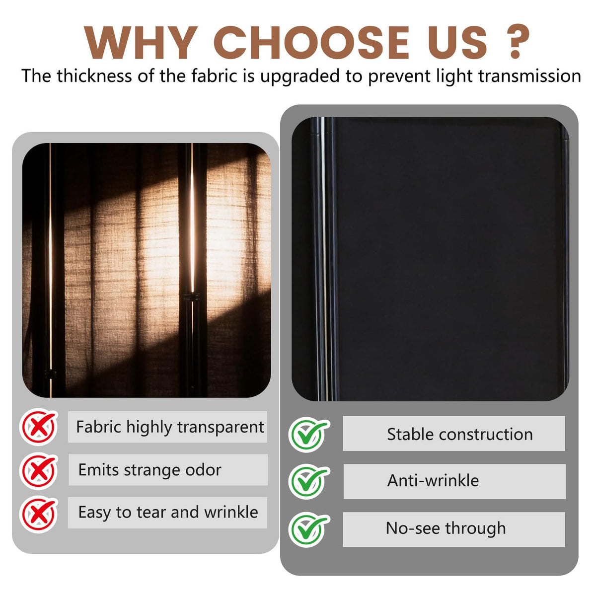 FDW 174 cm tall privacy screen blocks views while keeping air flowing