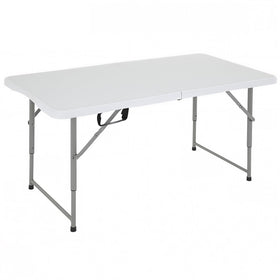 FDW 4FT folding-table top white shows a durable surface for outdoor meals.