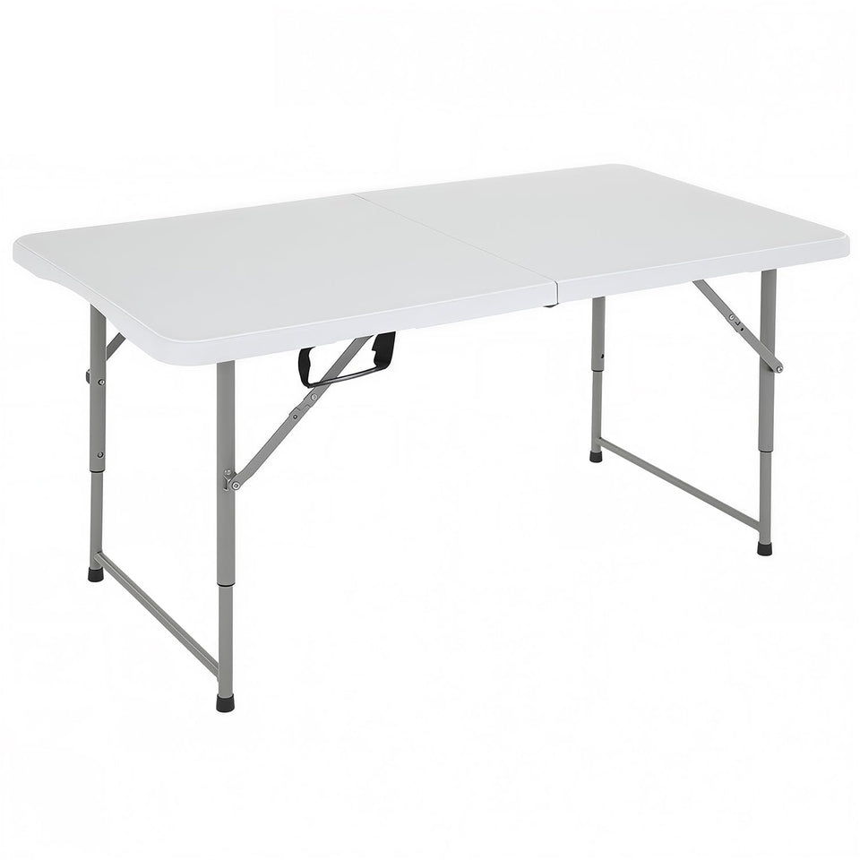 FDW 4FT folding-table top white shows a durable surface for outdoor meals.