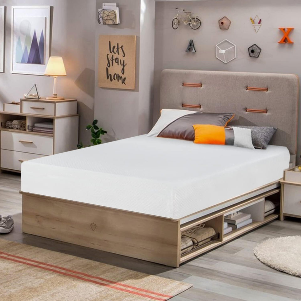 FDW 5-inch twin mattress with gel memory foam for cooling comfort.