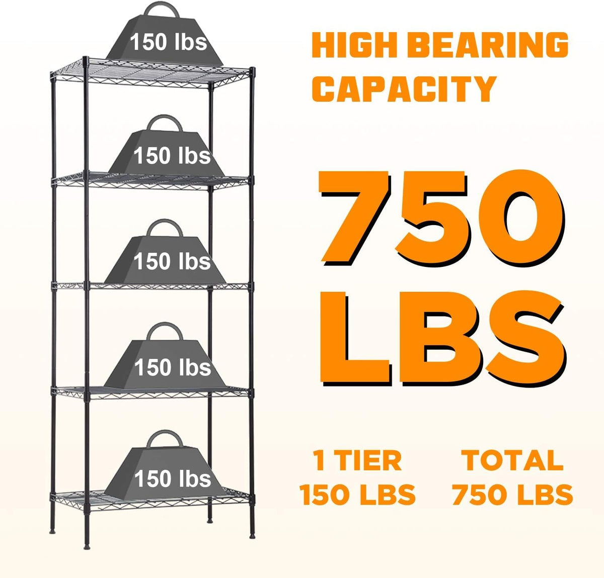 FDW shelving features adjustable leveling feet ensure stable placement on uneven floors.