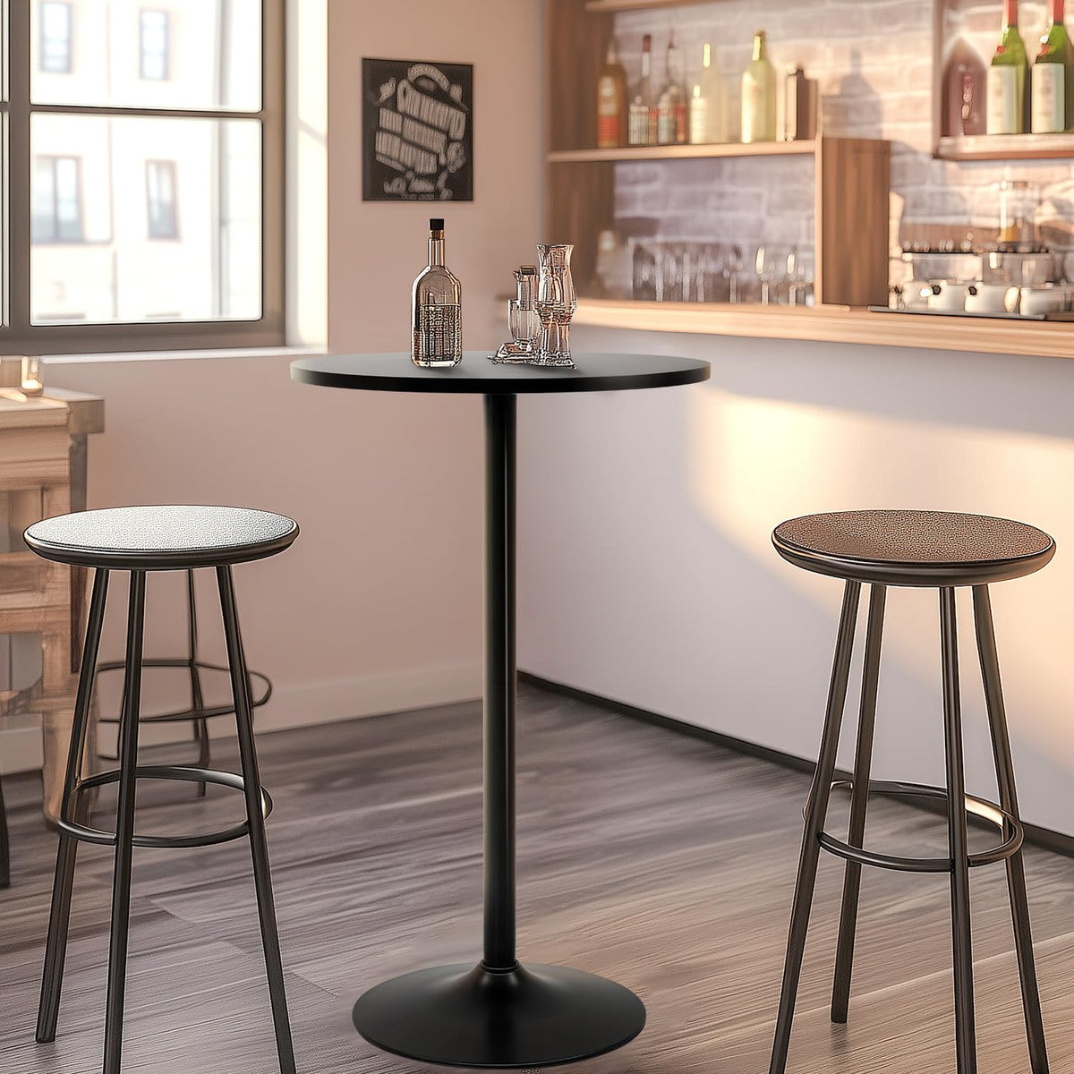 FDW bistro table sturdy metal frame supports everyday use
