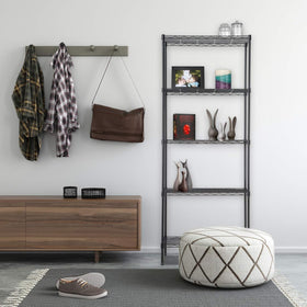 FDW black wire shelving unit at 60 inches height for generous capacity.