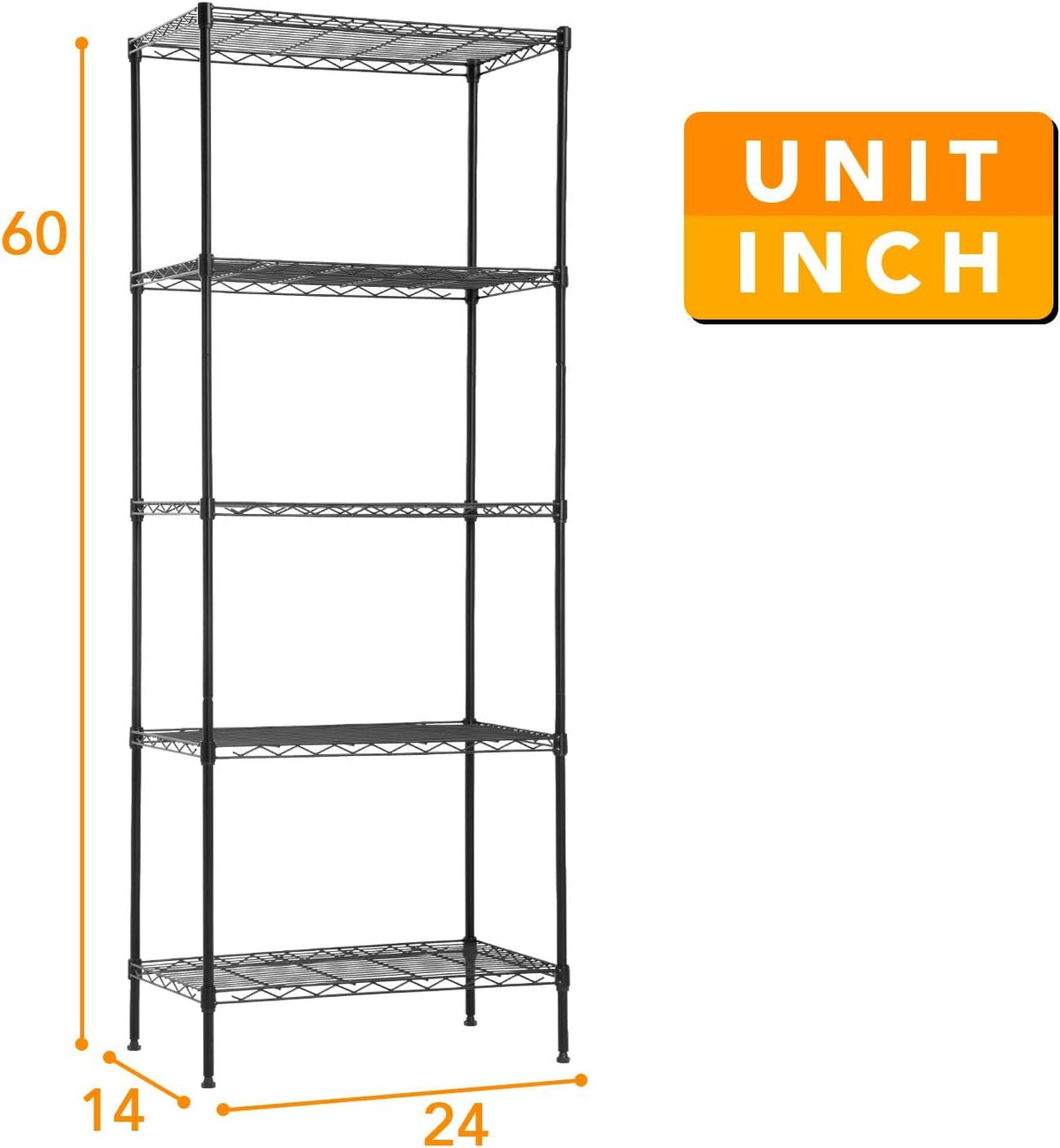 FDW easy to assemble wire shelving keeps clutter under control.