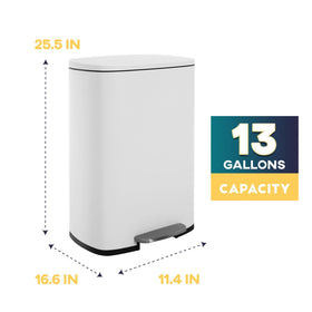 FDW easy-clean brushed stainless trash bin, keeps surfaces sleek.