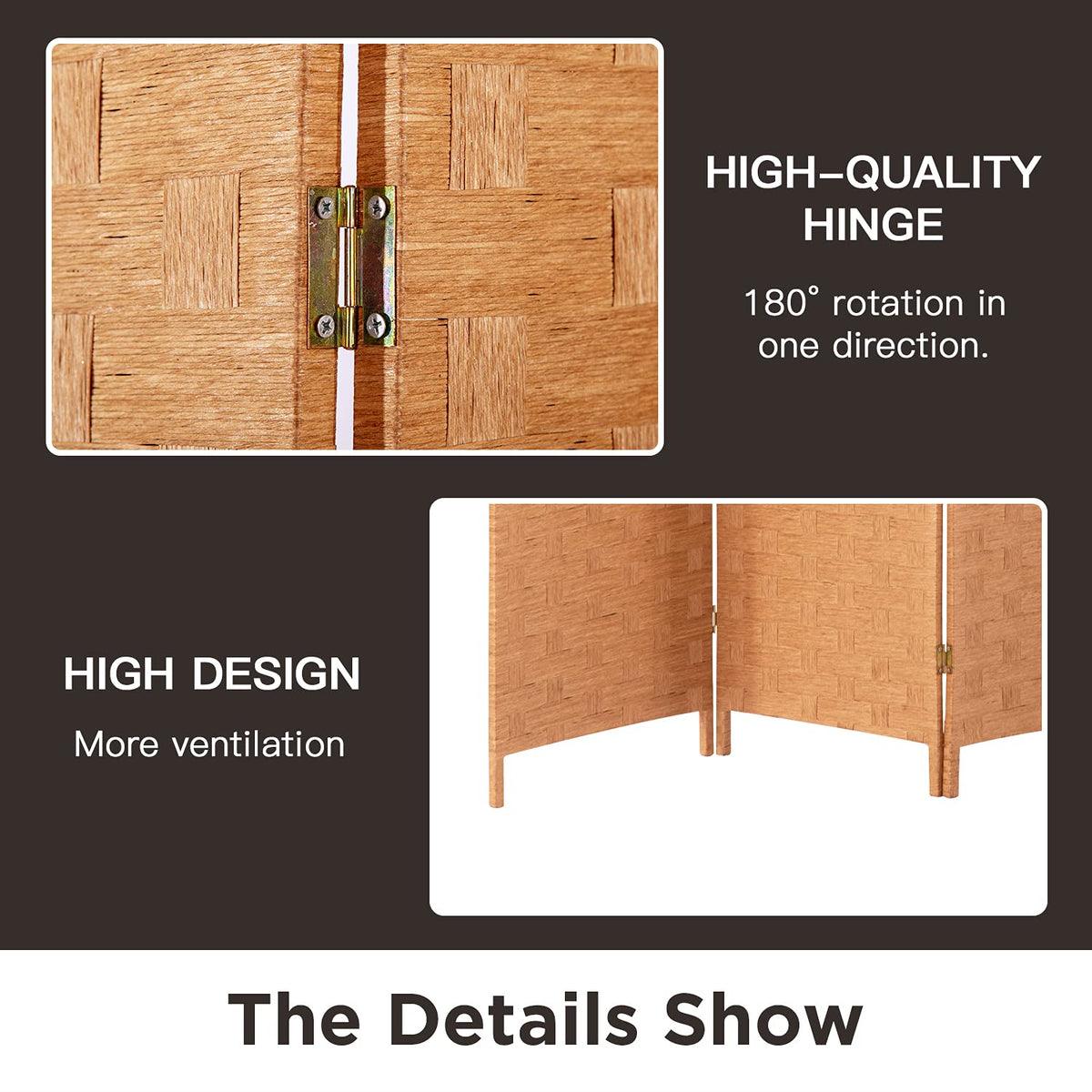 FDW hand-crafted wooden room divider adds artisanal style to any room.