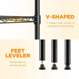 FDW heavy-duty steel shelf improves organization in kitchen or garage.