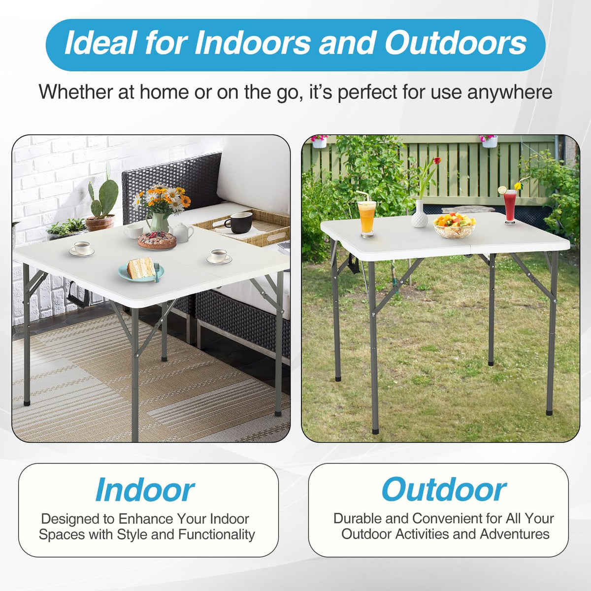 FDW powder-coated steel frame, sturdy support for everyday use and events.