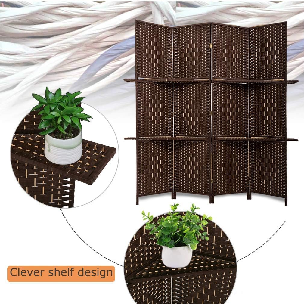 FDW Room Divider wooden screen with removable shelves for added storage.