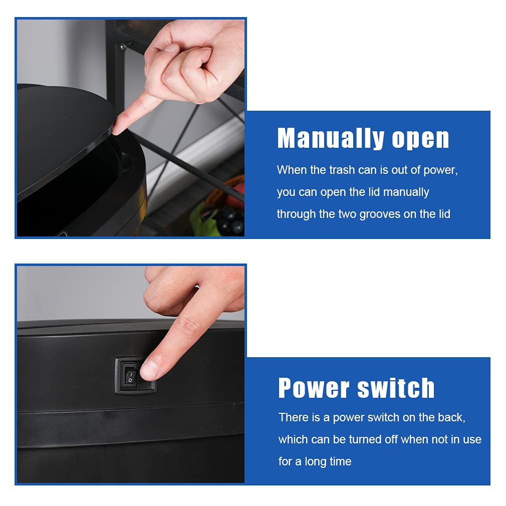 FDW stainless steel trash can with fingerprint-resistant surface for a modern kitchen or office.