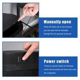 FDW stainless steel trash can with fingerprint-resistant surface for a modern kitchen or office.