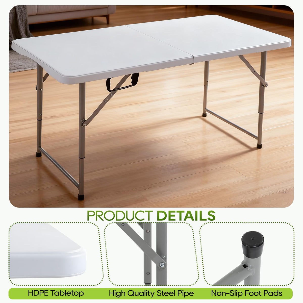 FDW waterproof-table-top resists spills for quick cleanup after meals.