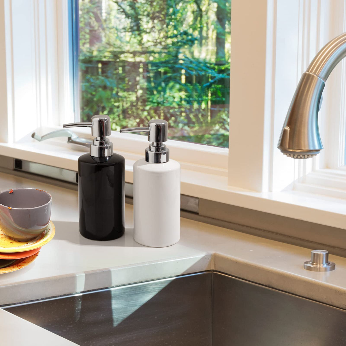 FE Fun Elements dispenser supports dish soap, lotion, sanitizer.
