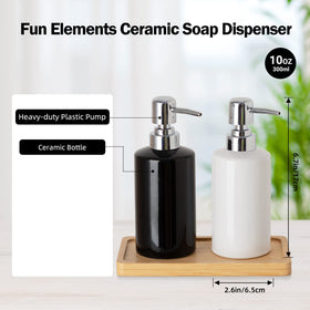 FE Fun Elements wide-neck ceramic dispenser for easy refills.
