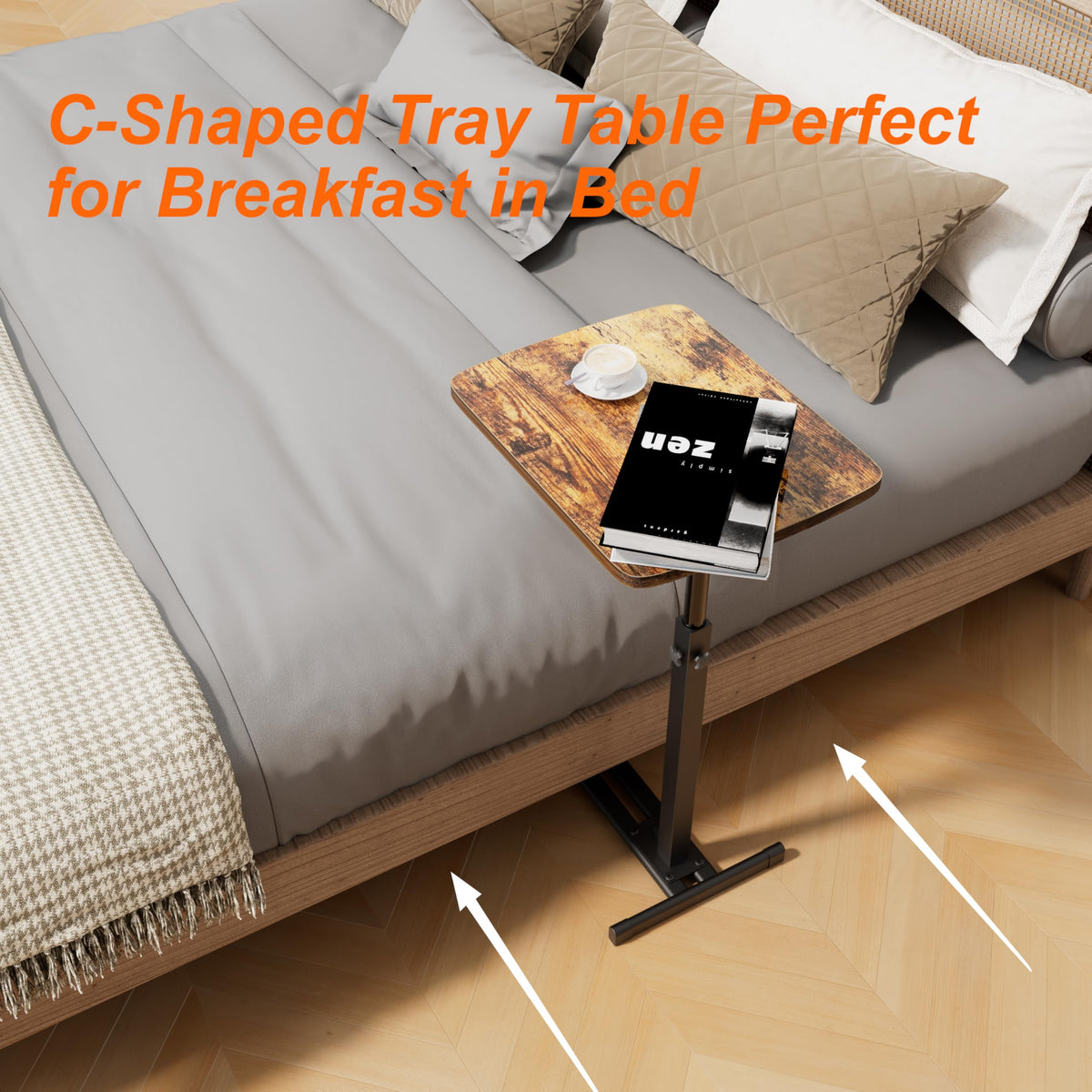 Fealarfaith Bedside Breakfast Tray keeps snacks within reach in bed