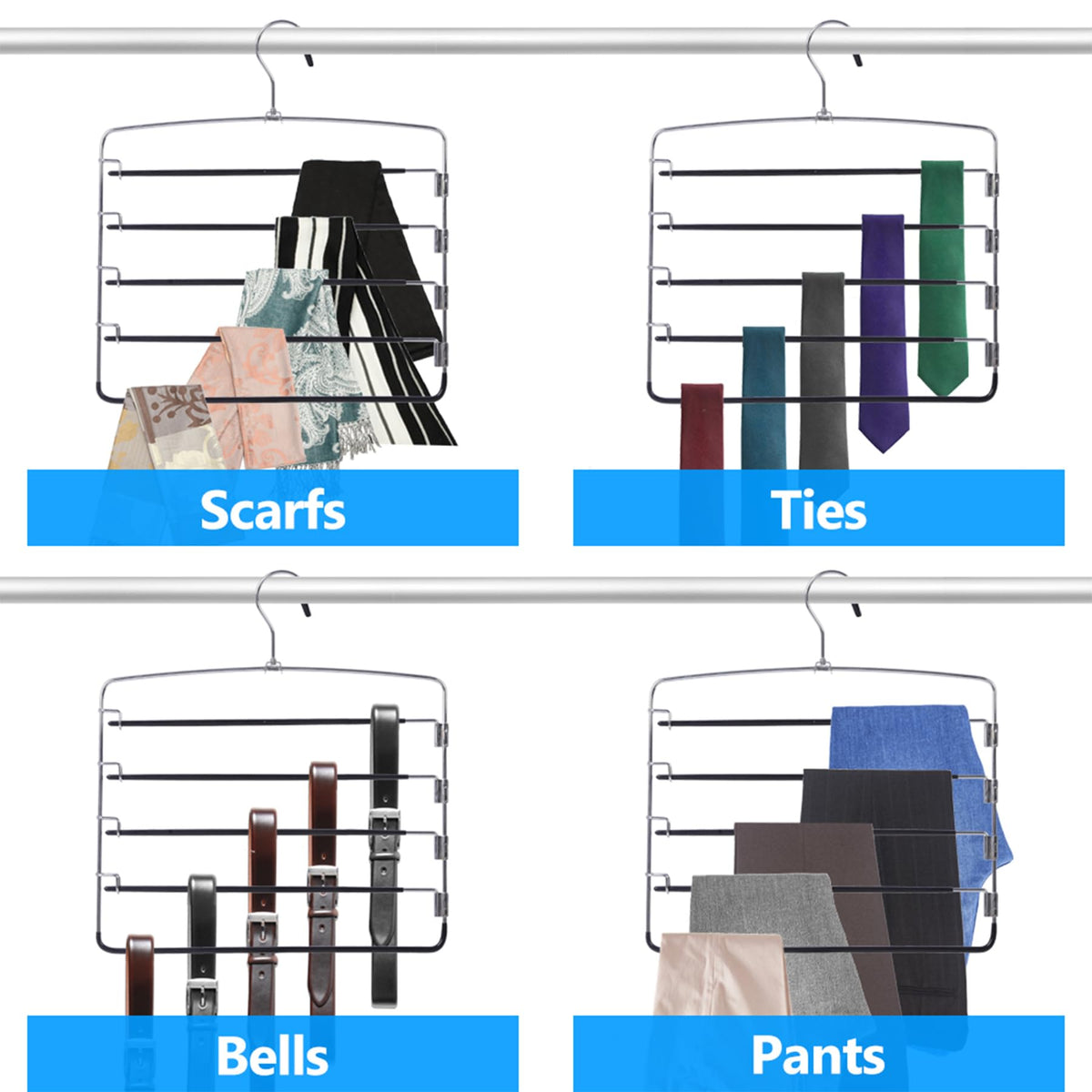 Feasteery pants hangers space-saving design helps maximize closet capacity
