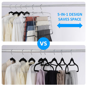 Feasteery stainless steel rack offers durability and gentle garment protection.