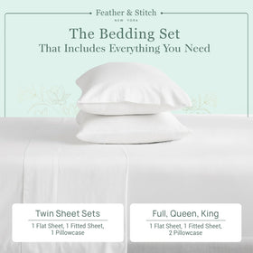 16-inch pocket sheet set label from Feather & Stitch New York