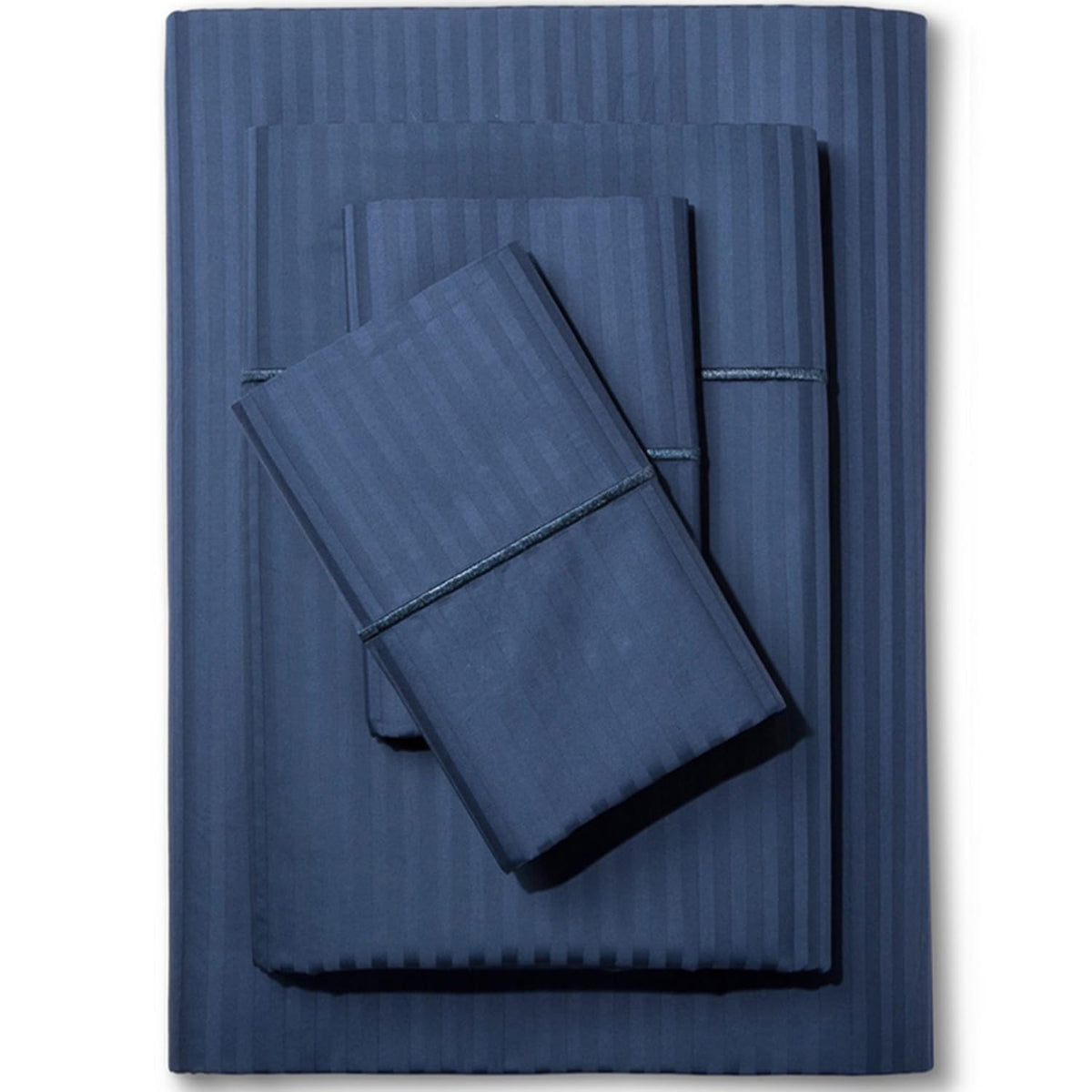 Feather & Stitch New York 500TC damask sheet set in room view showcases luxury hotel feel