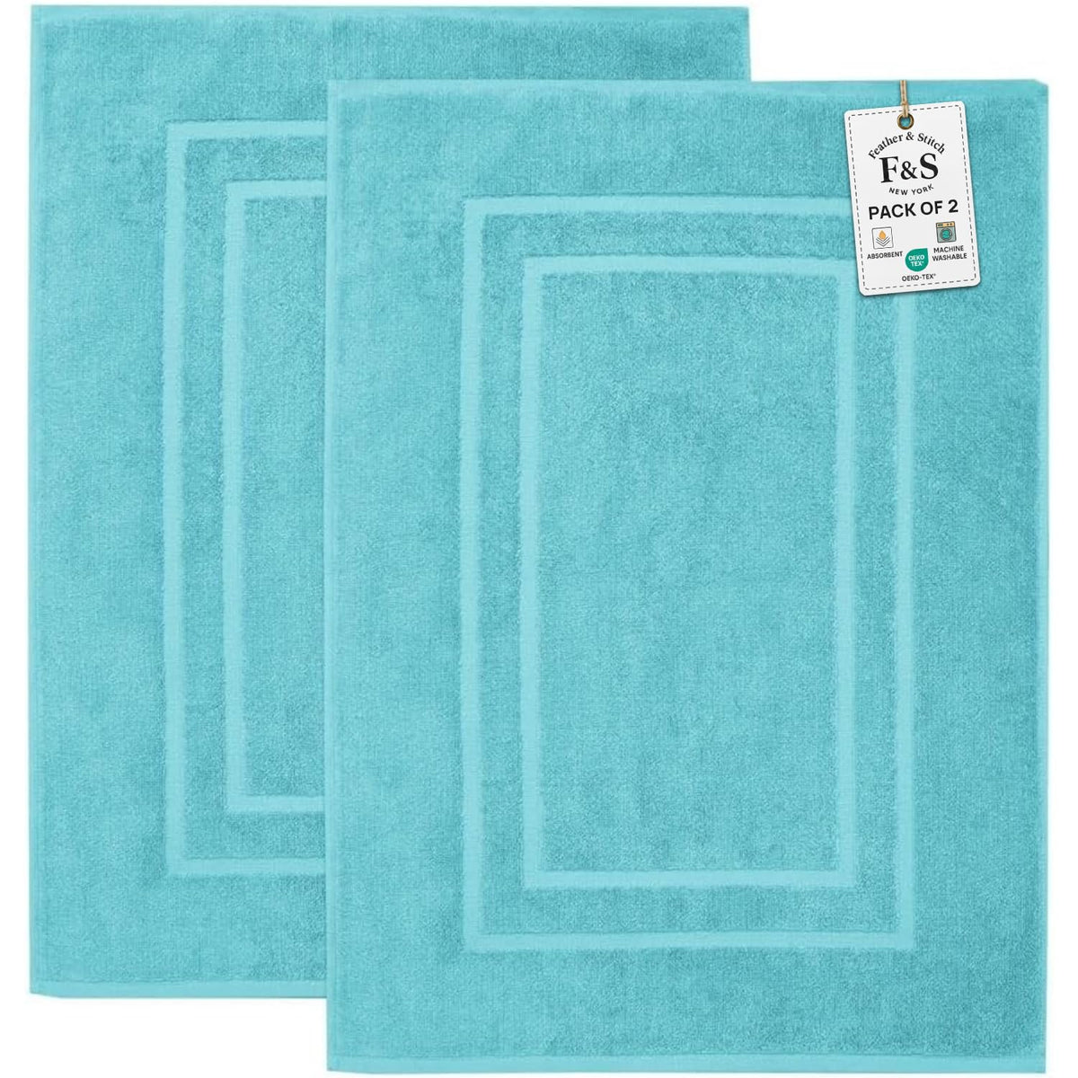 Feather & Stitch New York bath mat absorbent 1000gsm for quick moisture pickup on floors
