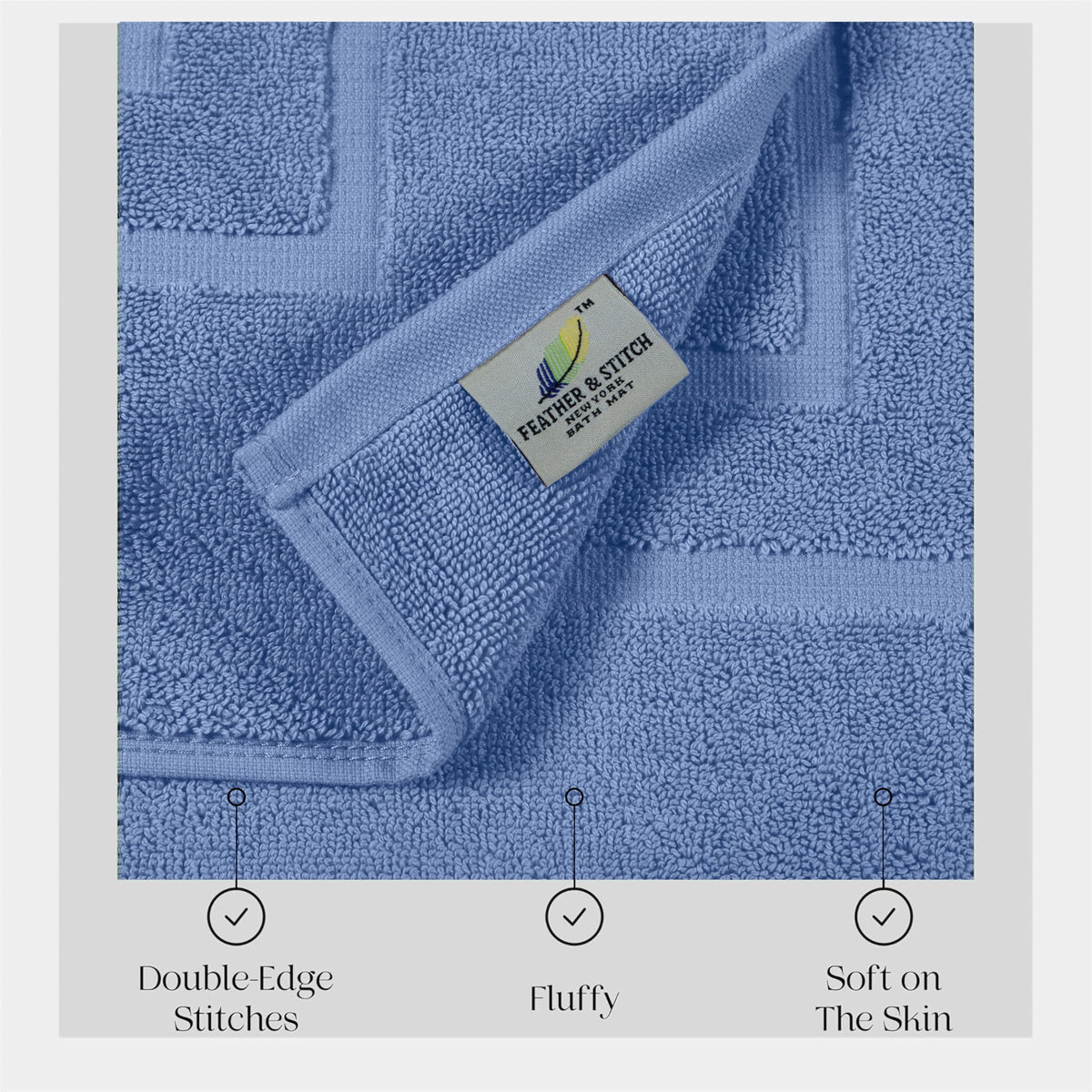 Feather & Stitch New York cotton terry texture detail for durability.