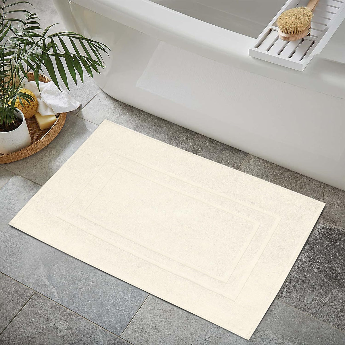 FEATHER & STITCH NEW YORK easy-care mat helps maintain vibrant color over time.