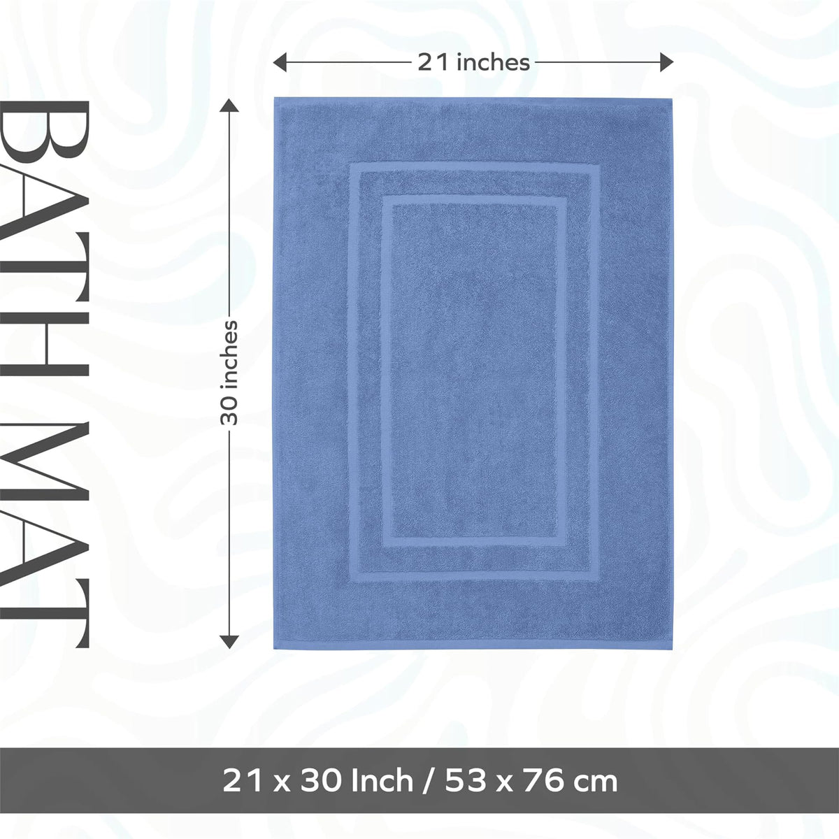 Feather & Stitch New York soft plush finish bath mat in bathroom.