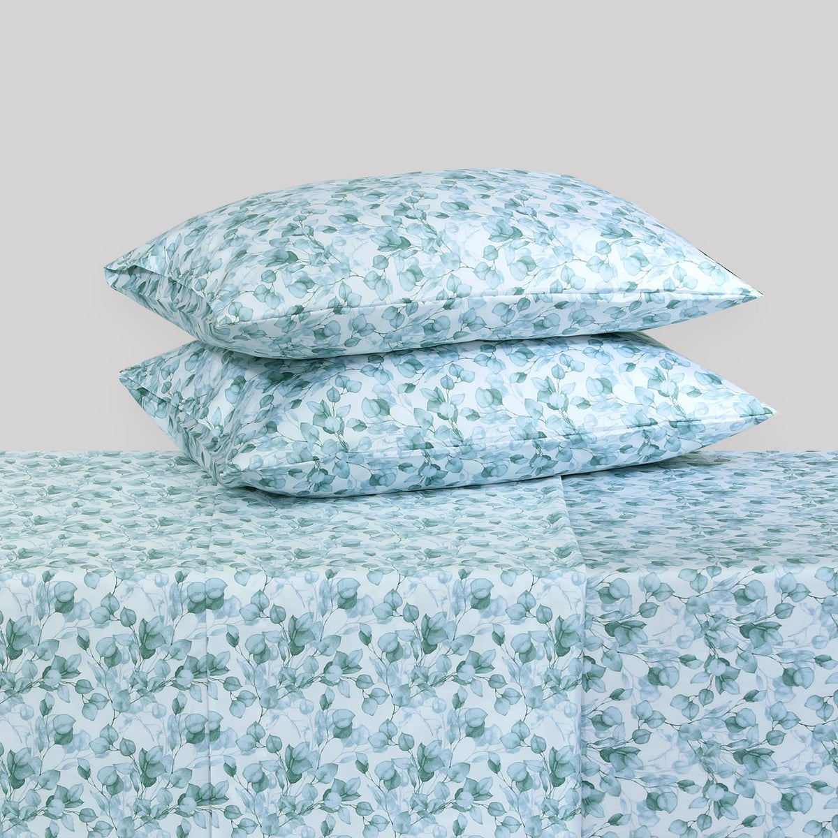 Feather & Stitch New York striped pattern highlighting breathable sateen weave for cool nights.