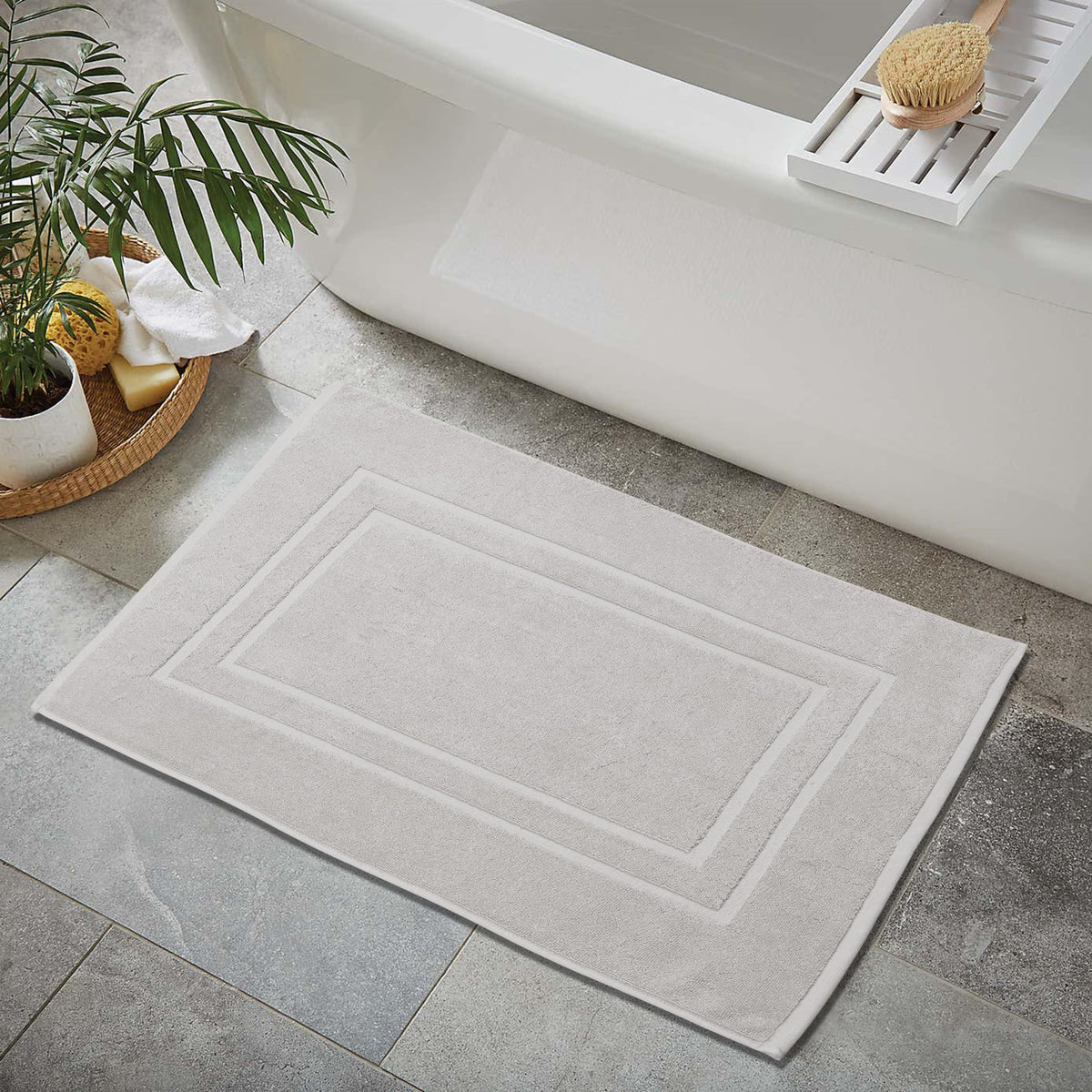 Feather & Stitch New York spa-like comfort underfoot after showers.