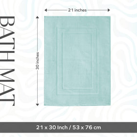 Feather & Stitch Sea Foam 1000gsm absorbent cotton mat dries floors efficiently.
