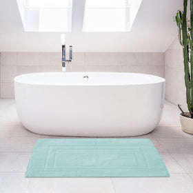 Feather & Stitch Sea Foam textured surface offers secure footing after showers.