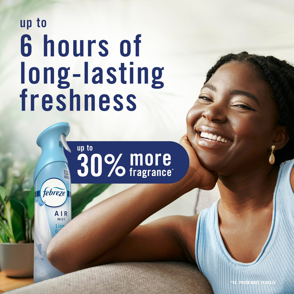 Febreze Air Mist in living room keeps atmosphere light and fresh