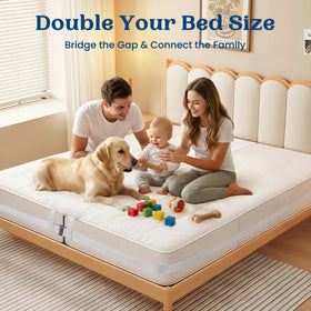 FeelAtHome 33ft bed strap detail secures the connected mattresses.