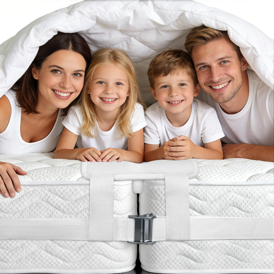 FeelAtHome Twin XL to King Bed Bridge connects two mattresses for a larger sleep surface.